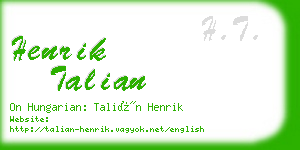 henrik talian business card